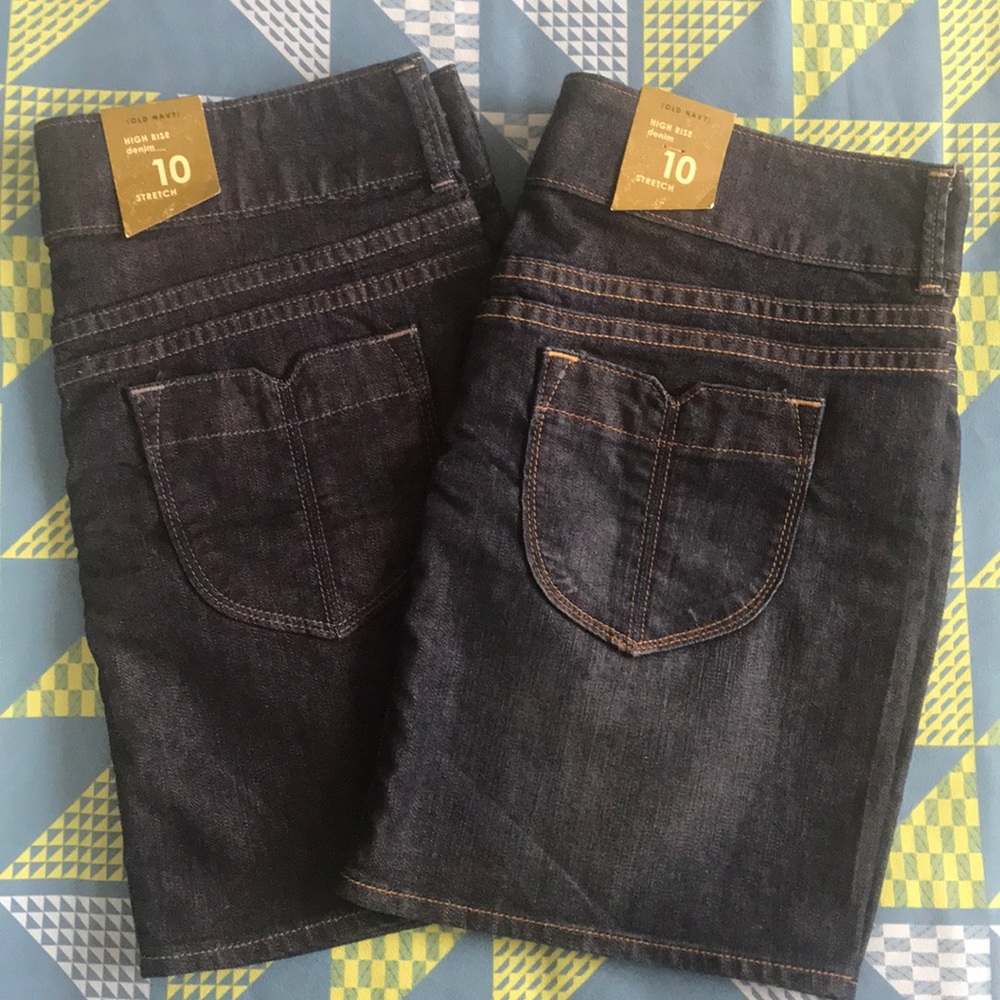 Old Navy High Rise Denim Stretch Skirt